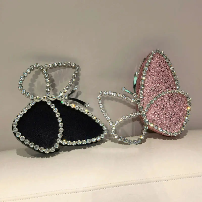 Luxury Rhinestone Butterfly Clutch Bag for Women
