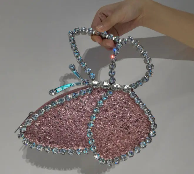 Luxury Rhinestone Butterfly Clutch Bag for Women