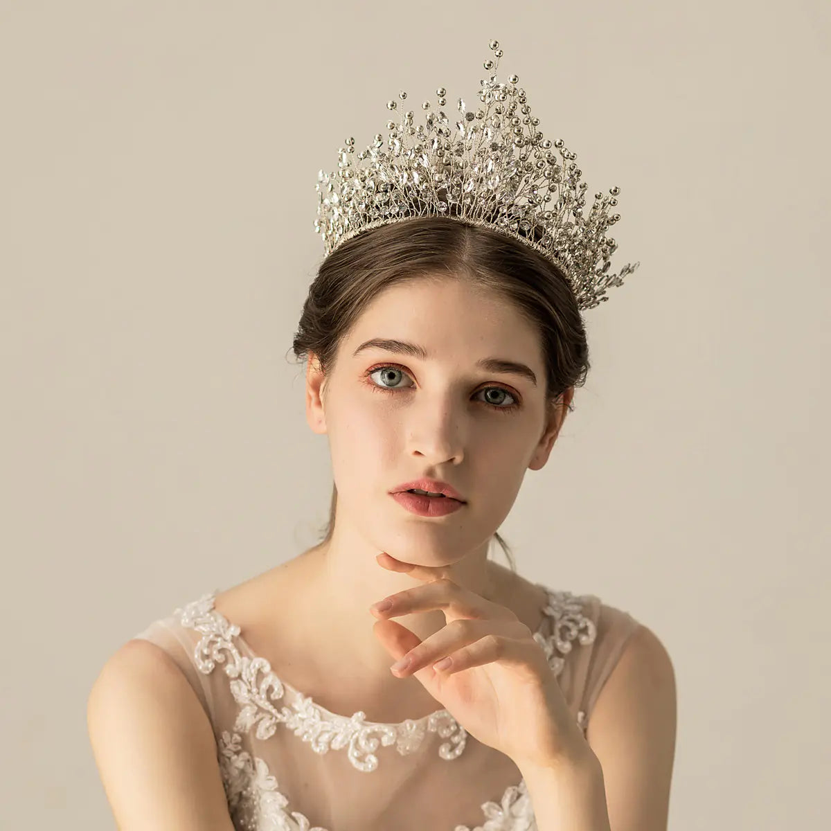 Handcrafted Beaded Crown Bridal