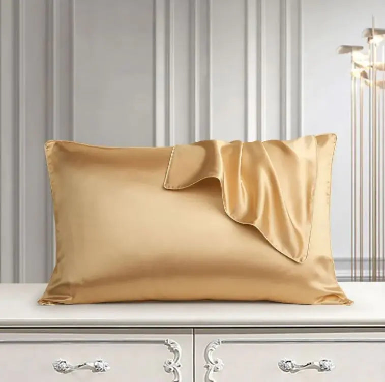 Silk Pillow Case + Hotel Style Pillow Bundle
