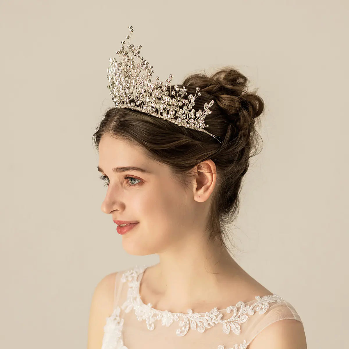 Handcrafted Beaded Crown Bridal