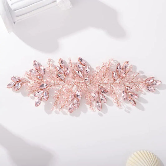 Handmade Crystal Bridal Hair Vine Large Headpiece