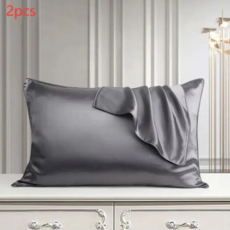 Silk Pillow Case + Hotel Style Pillow Bundle