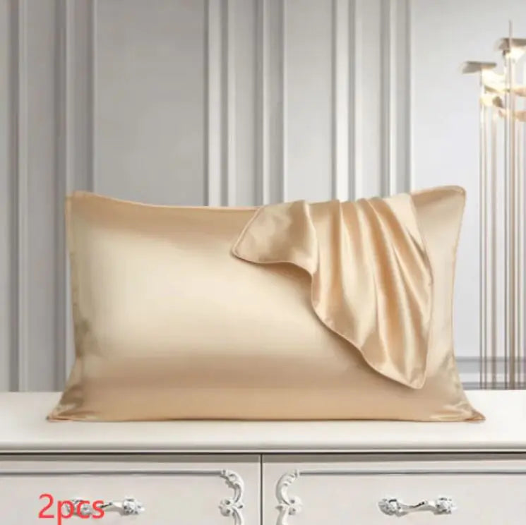 Silk Pillow Case + Hotel Style Pillow Bundle