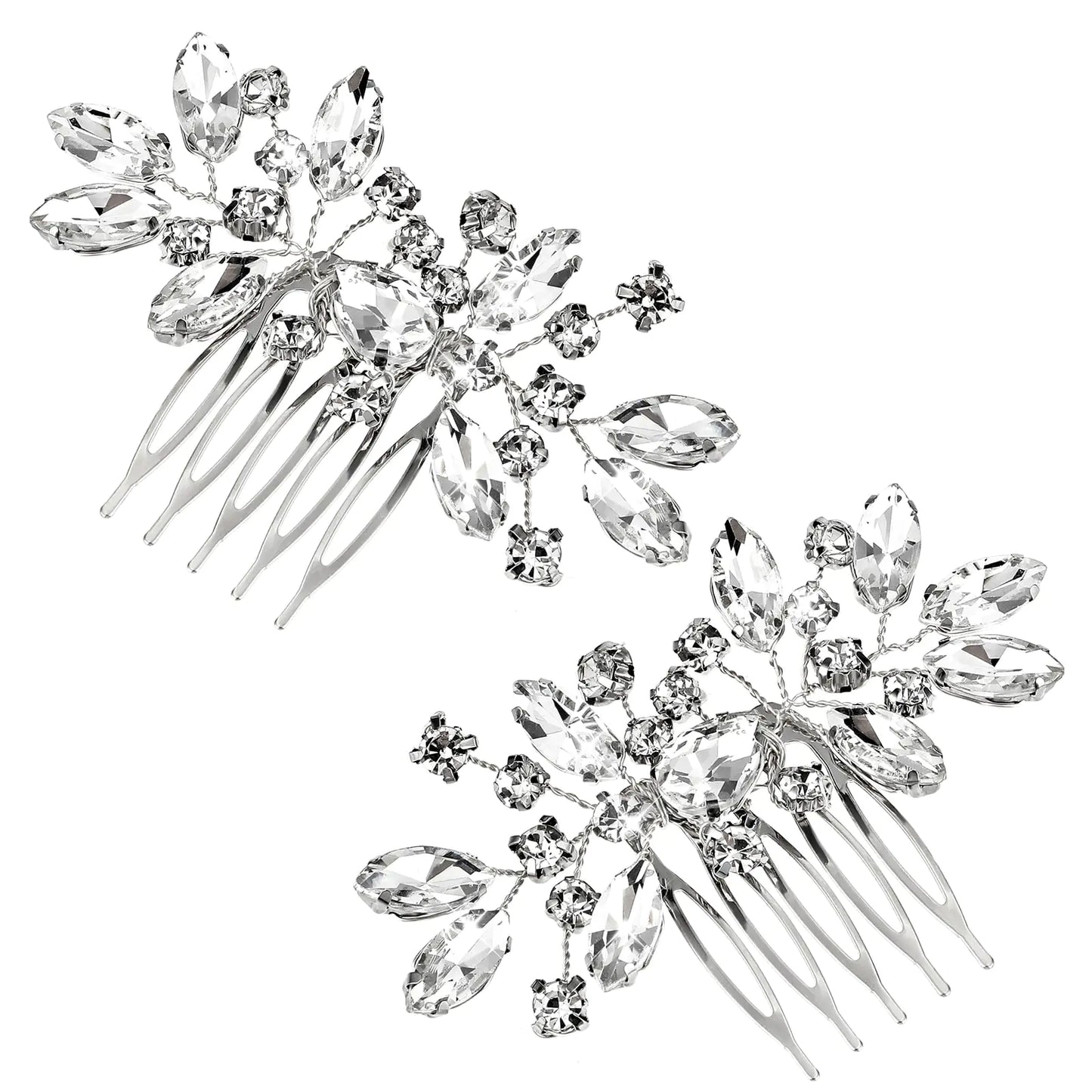 Bridal Crystal Hair Comb Piece -2 Pack
